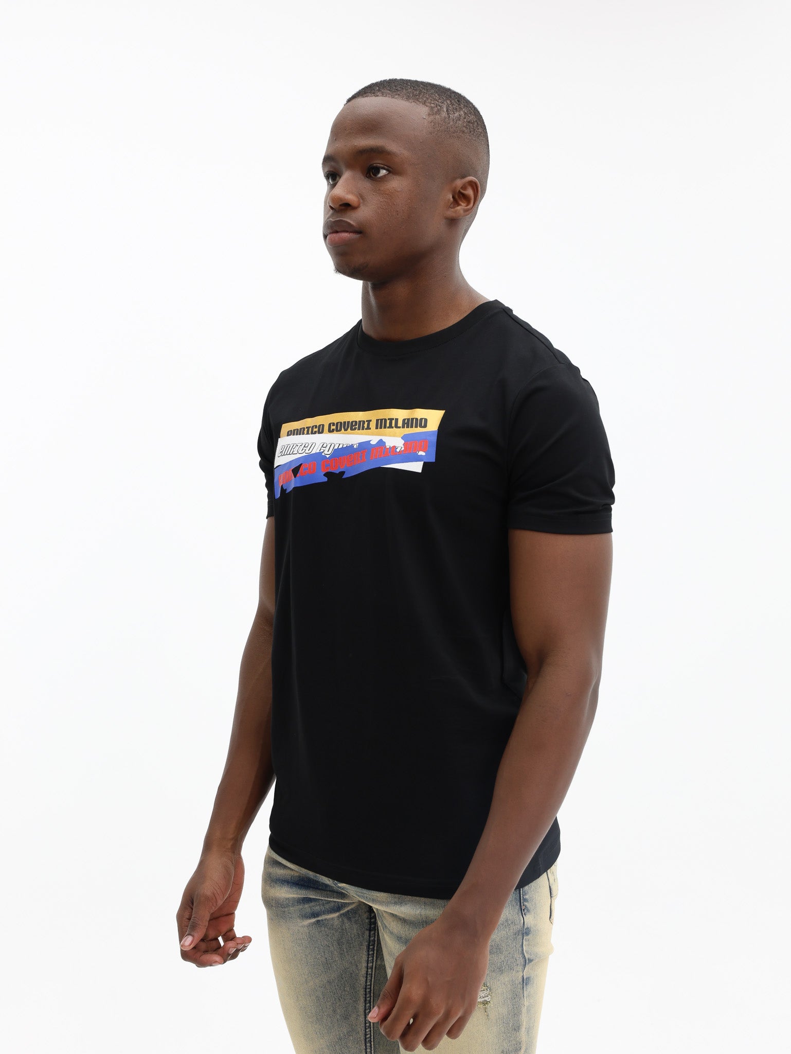 Enrico T-Shirt Overlap Logo Black